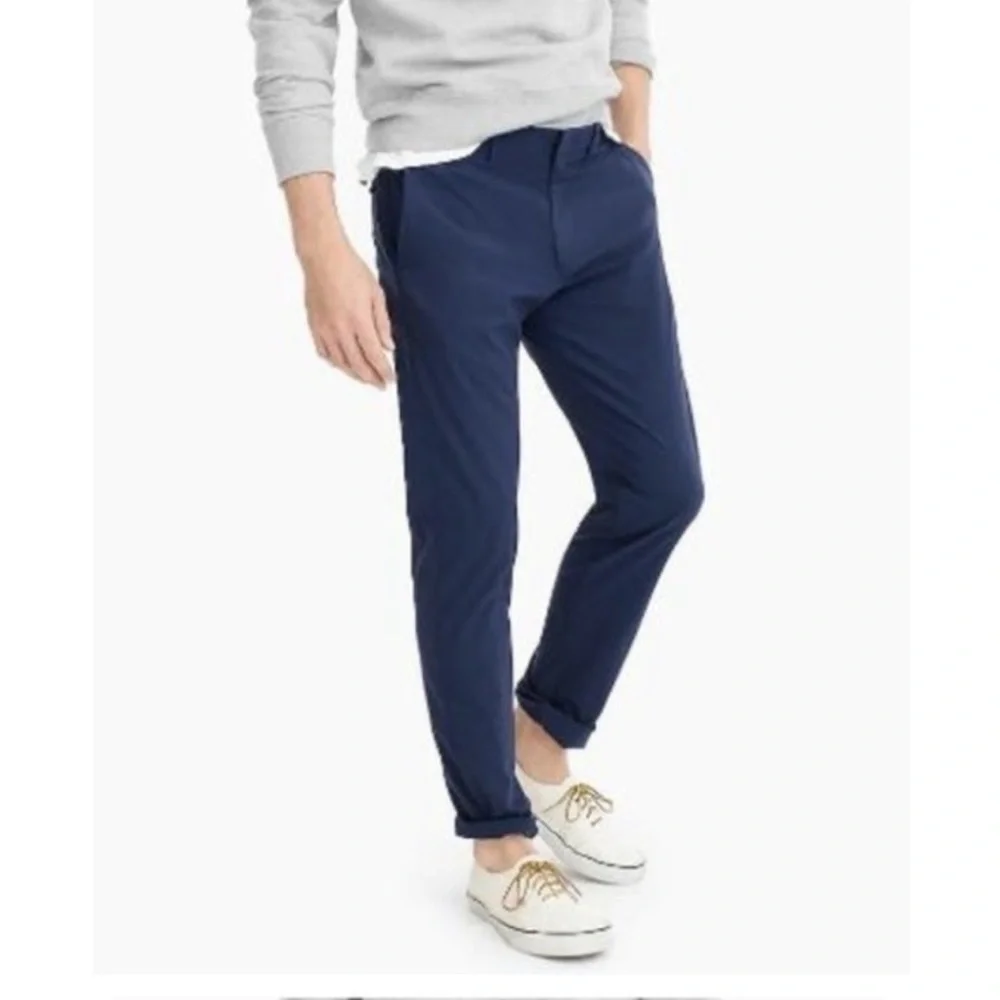 J. Crew 484 slim fit stretch tech pant in navy blue 34 x 34 travel casual